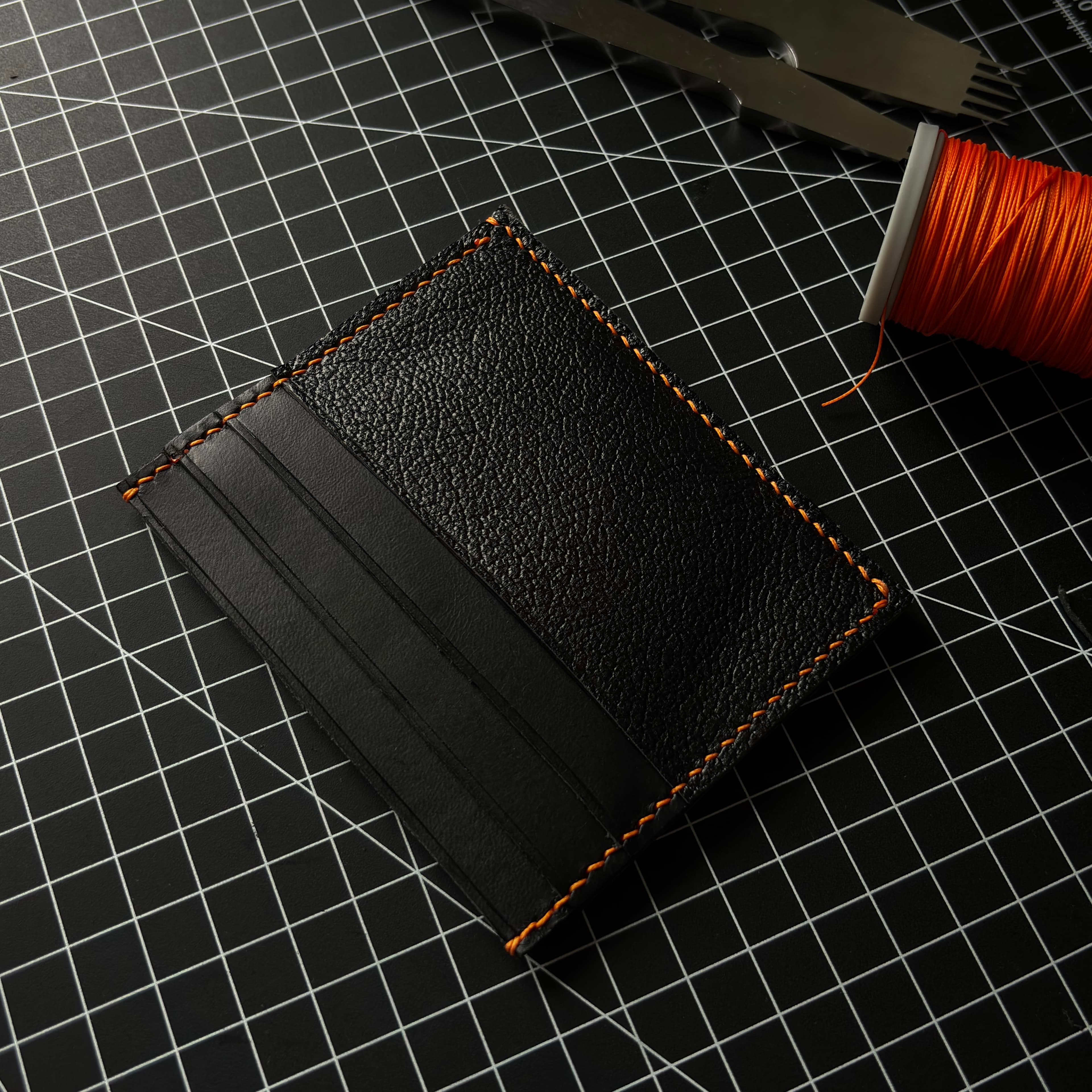 Cardholder Orange Stitch 1