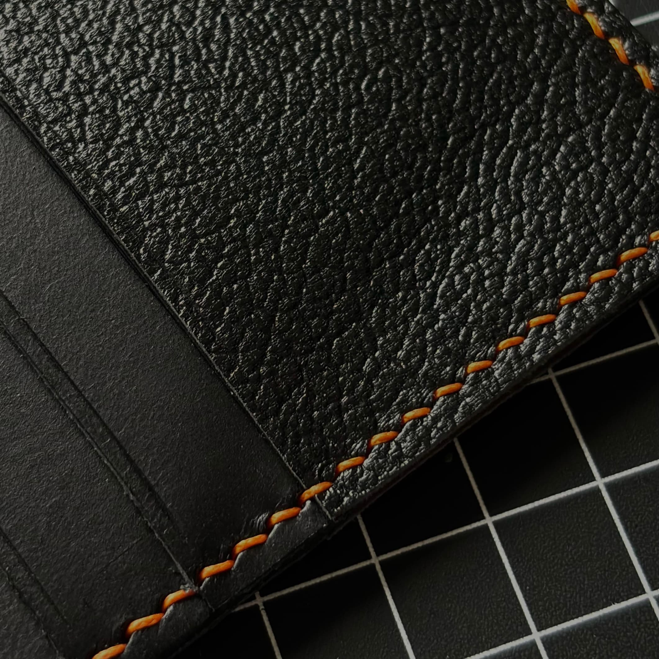 Cardholder Orange Stitch 2